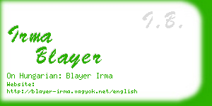 irma blayer business card